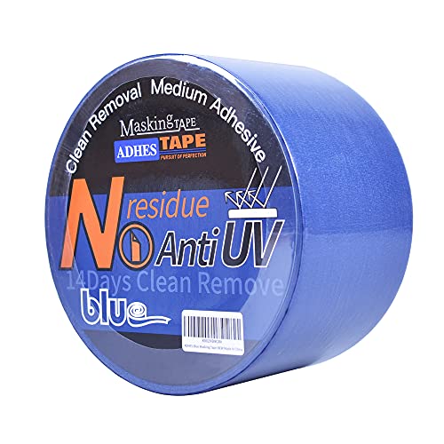 ADHES UV-Schutz Malerkrepp Blaues maler klebebänder für Malerarbeiten,Saubere Kanten,Keinerlei Rückstände,72mm x 55m 1 Rolle… von ADHES TAPE PURSUIT OF PERFECTION