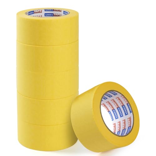 ADHES Malerkrepp Kreppband, Malerkreppband, Gelb maler klebebänder für Malerarbeiten, Saubere Kanten, Keinerlei Rückstände, 2inch x 55yard (50mm x 50m), 6rolle von ADHES TAPE PURSUIT OF PERFECTION