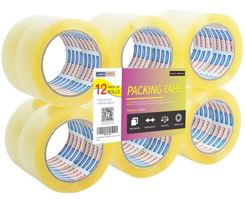 ADHES Paketbänder Paket Klebeband Verpackungsklebeband Transparent Packband 48mm x50m,2,6 mil Dicke，12rolle von ADHES TAPE PURSUIT OF PERFECTION