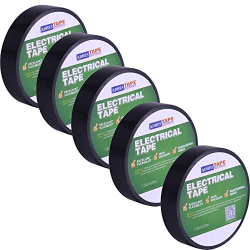 ADHES Schwarz Isolierbänder Elektriker Klebeband Iso tape 19 mm x 20 m,5 Rollen von ADHES TAPE PURSUIT OF PERFECTION