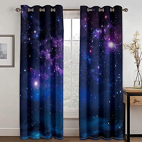ADKMC 100% Verdunkelungsvorhang Mit Ösen - Universum Licht Schwarz Sterne 280X180CM 2 Stück, Blickdichte Vorhänge Für Das Schlafzimmer, Schals Mit Ösen, Für Das Zimmer, Verdunkelungsvorhänge ADKMC 100% Verdunkelungsvorhang Mit Ösen - Universum Licht Schwarz Sterne 280X180CM 2 Stück, Blickdichte Vorhänge Für Das Schlafzimmer, Schals Mit Ösen, Für Das Zimmer, Verdunkelungsvorhänge von ADKMC