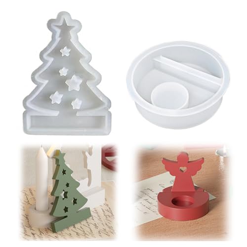 2 Stück Silikonform Weihnachten, Silikonformen Gießformen Kerzenhalter, Weihnachtsbaum Teelichthalter Kerzenformen, Silikonformen Gießformen Weihnachten, DIY Kombination Silikonform Kerzenhalter 2 Stück Silikonform Weihnachten, Silikonformen Gießformen Kerzenhalter, Weihnachtsbaum Teelichthalter Kerzenformen, Silikonformen Gießformen Weihnachten, DIY Kombination Silikonform Kerzenhalter von ADLUH
