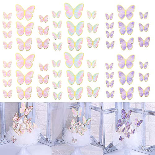 60 Stück Schmetterlinge Torten Deko, Tortendeko Schmetterling, 3D Dreidimensional Schmetterlinge Deko Torte, Tortendeko Geburtstag Schmetterling von ADLUH