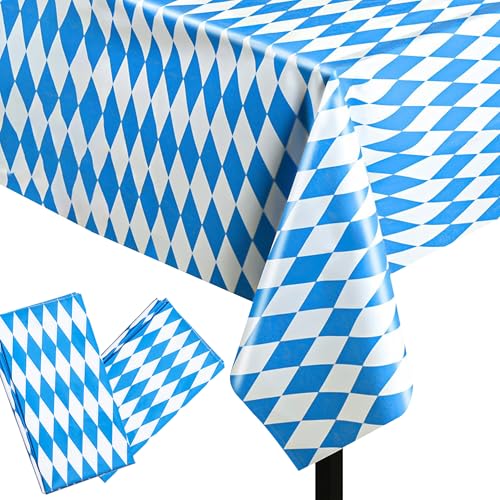1/2/3 Stück Set Oktoberfest Tischdecke, 137x274cm Blau Weiß Bayerische Tischdecke für Oktoberfest Deko, PEVA Einweg Tischdecke für Bierzeltgarnitur, Bierfest Party Dekoration, Bayrische Tischdeko (2) 1/2/3 Stück Set Oktoberfest Tischdecke, 137x274cm Blau Weiß Bayerische Tischdecke für Oktoberfest Deko, PEVA Einweg Tischdecke für Bierzeltgarnitur, Bierfest Party Dekoration, Bayrische Tischdeko (2) von ADMAY