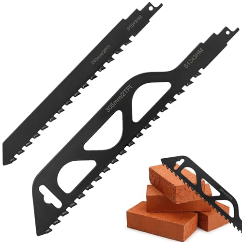 ADNEWX Säbelsägeblatt Stein 2 Set, Hartmetall Sägeblätter HM 240 305mm Sägeblatt Porenbeton Holz Stein Schnitte Zubehör für Einhell Dewalt Bosch Makita Säbelsäge ADNEWX Säbelsägeblatt Stein 2 Set, Hartmetall Sägeblätter HM 240 305mm Sägeblatt Porenbeton Holz Stein Schnitte Zubehör für Einhell Dewalt Bosch Makita Säbelsäge von ADNEWX