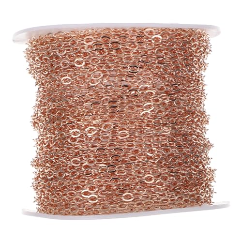 ADOCARN 1 Rolle DIY Kupferkette für Schmuckherstellung Roségold Elektroplattierung für Armbänder und Mehr Handgefertigte Zubehörteile für Kreative Bastelprojekte ADOCARN 1 Rolle DIY Kupferkette für Schmuckherstellung Roségold Elektroplattierung für Armbänder und Mehr Handgefertigte Zubehörteile für Kreative Bastelprojekte von ADOCARN