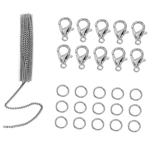 ADOCARN 1 Satz DIY Kettenverschluss mit Offenen Ringen Silberne Eisenkette für Schmuckherstellung für und Armbänder Robust und Langlebig ADOCARN 1 Satz DIY Kettenverschluss mit Offenen Ringen Silberne Eisenkette für Schmuckherstellung für und Armbänder Robust und Langlebig von ADOCARN