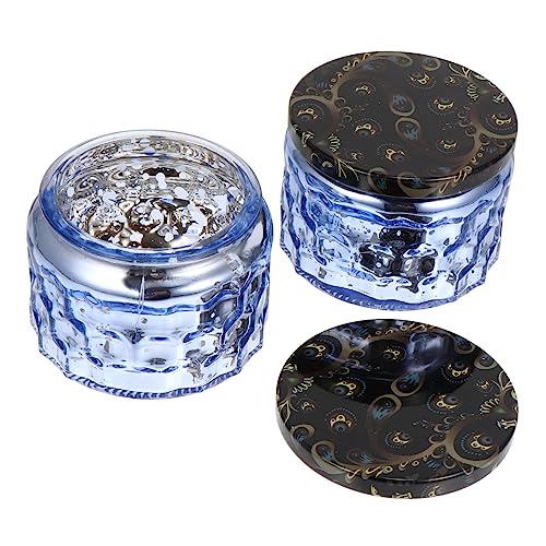ADOCARN 1 Satz Dekorativen Kerzenschalen DIY Kerzenbehälter Kreative Aromakerzenhalter Teiliges Set Sternenhimmel Blau mit Deckel für Kerzenherstellung von ADOCARN