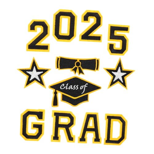 ADOCARN 1 Satz Graduation Iron Patches Stilvolle Stickerei Patches für Kleidung Rucksäcke Hüte und Jacken Teiliges für Abschlussfeier Diy Dekoration Beschreibung von ADOCARN
