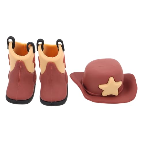 ADOCARN 1 Satz Miniature Cowboy Hat and Boots Decoration Set für Western Themenpartys für Kuchenverzierung Zuhause oder Büro Dekorationen aus Langlebigem Soft Material Teilig von ADOCARN