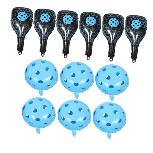 ADOCARN 1 Satz Schlägerballon -Set Fußballballons Sportballons Aluminiumballons Outdoor -Shuttlecocks -Ballon Partyballons Aufblasbares Ballondekor Aluminiumfolie Himmelblau von ADOCARN