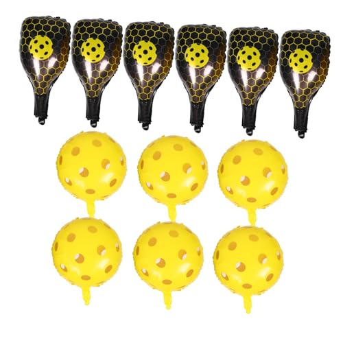 ADOCARN 1 Satz Schlägerballon -set Aluminiumballons Partyballons Aufblasbares Ballondekor Aufblasbare Outdoor -shuttlecocks -ballon Fußballballons Sportballons Aluminiumfolie Gelb von ADOCARN