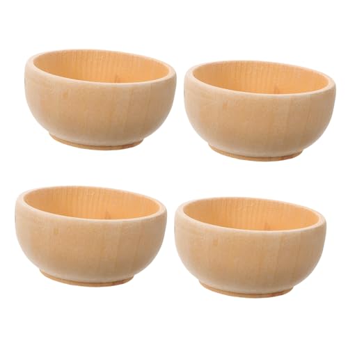 ADOCARN 1 Satz Teiliges Holzschalen Set Hochwertigem Holz Diy Dekorationen Für Kreative Projekte Für Spielküche Robuste Langlebige Materialien Für Endlosen Spaß Fördert Die 4 Stück von ADOCARN