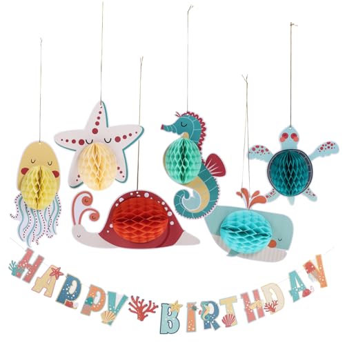 ADOCARN Seestern- Seepferdchen-wabenbälle 7 Stück Geburtstagsdekoration für Jungen und Mädchen Happy Birthday-Banner Partyzubehör ADOCARN Seestern- Seepferdchen-wabenbälle 7 Stück Geburtstagsdekoration für Jungen und Mädchen Happy Birthday-Banner Partyzubehör von ADOCARN