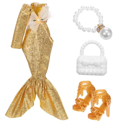ADOCARN 1 Set Abendkleid Puppenkleid Meerjungfrau Glitzerndes Paillettenkleid Kleidung Für Puppen Partykleid Für Puppen Kostüm Für Puppen Modepuppenkleidung Puppen Abendkleid Kleid Plüsch von ADOCARN