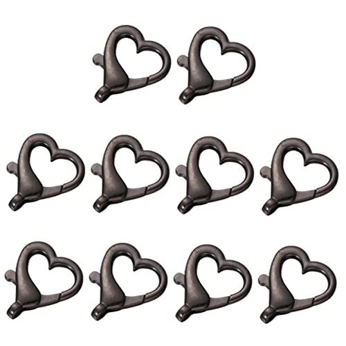 ADOCARN 10 Stück Handgemachte Zubehörteile für Taschen Koffer Metallische Herzschnallen Schwarz Nr Robuste und Leichte für Diy Projekte und Kreative Bastelarbeiten von ADOCARN