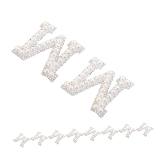 ADOCARN 10 Stück Kristall Diamant Aufkleber Strass Applikation Zum Aufbügeln Buchstaben Patch Strass Deko Patches Aufbügel Schriftzug Für T Shirts Glitzer Aufbügler Vliesstoff von ADOCARN