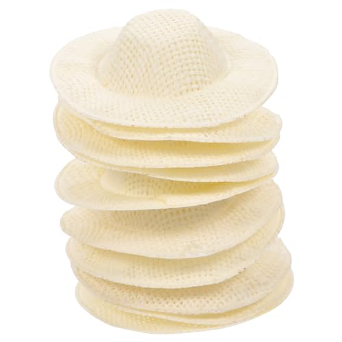 ADOCARN 10 Stück Mini Hut, Puppenkopfbedeckung, Mini Strohhüte Zum Basteln, Mini Puppenhüte, Miniaturhüte, Kleine Hüte Für Puppen, Miniatur Strohhüte, Winzige Strohhüte Zum Basteln, von ADOCARN