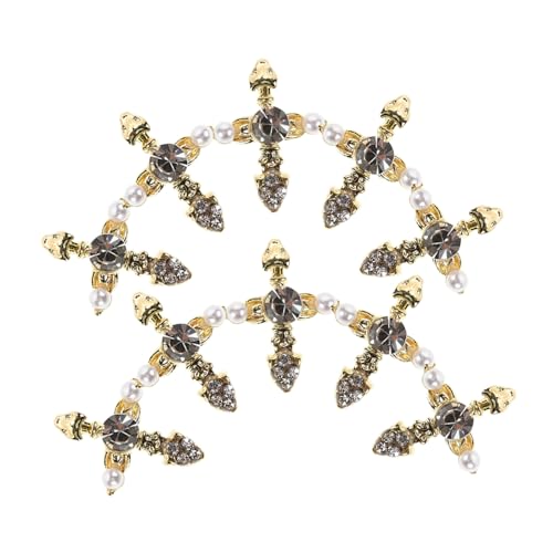 ADOCARN 10 Stück Nagelkunst Zubehör, Nagel Charms Aus Legierung, Nageldekorationen, Maniküre Charms, Metallkreuz Zum Basteln, Nagelkunst Kreuz Charms, Nagelkatzen Ornament, Kreuz Nagel von ADOCARN