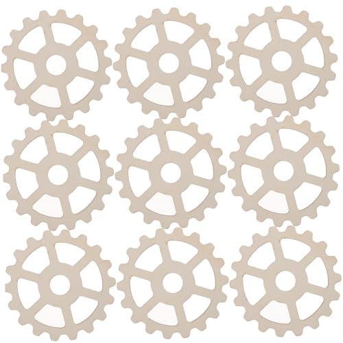 ADOCARN 10 Stück Teiliges Holz Zahnräder Diy Bastelmaterial für Unvollendete Holzscheiben Gestalten für Projekte und Dekorationen von ADOCARN