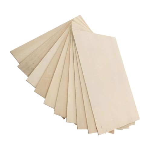 ADOCARN 10 Stück Teiliges Unbehandelter Holzplatten Balsaholz DIY Bastelplatten für Kreative Projekte für Modellbau und Holzgravuren von ADOCARN