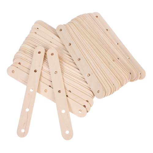 ADOCARN 100 Stück Holzstäbchen mit Löchern Eisstiele für Cake Pops Jumbo Popsicle Sticks Bastelstöcke für Diy Projekte Vielseitig Einsetzbar für Erwachsene von ADOCARN