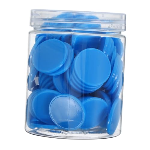 ADOCARN 100 Stück Leer Kleiner Kreis mit Chips farbig lehrreich Klassenzimmer Kind Plastikmarken Mathezähler aus Kunststoff Plastikzähler für Spiele Spielzähler Partyspiel-Marker Abs Blau von ADOCARN