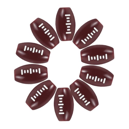 ADOCARN 100 Stück Rugby-Perlen Fußballperlen Sportbälle Schmuck Kugelperlen für die Schmuckherstellung Halskette DIY-Material Sportball lose Perlen Fußballförmige Perlen Acryl Dunkelbraun von ADOCARN