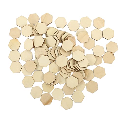 ADOCARN 100 Stück Sechseckige Holzspäne, Holzverzierungen, DIY Holzausschnitte, Quadratische Ausschnitte Für Bastelarbeiten, Ausschnitte, Holzscheiben, Quadratische DIY Holzornamente, von ADOCARN