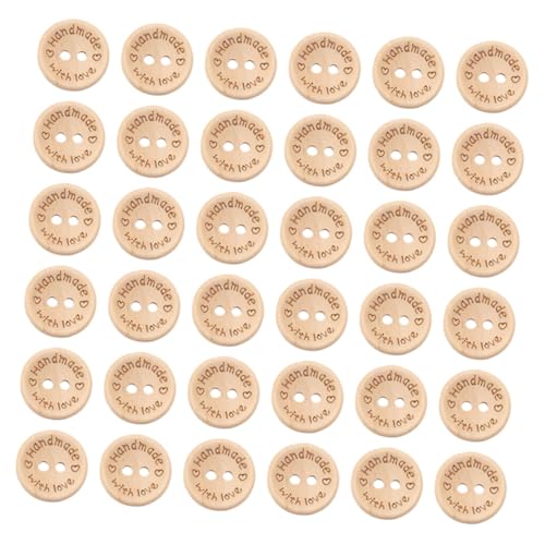 ADOCARN Holzknöpfe 100 Stück Handgefertigt Zum Nähen Für Scrapbooking Dekorative Knöpfe 15 Mm von ADOCARN