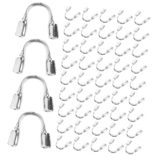 ADOCARN 100Stücke U Förmige Schmuckverschluss Connectoren Drahtschutz und Endverbinder für DIY Schmuckherstellung für Armbänder Silberfarbene Zubehörteile von ADOCARN