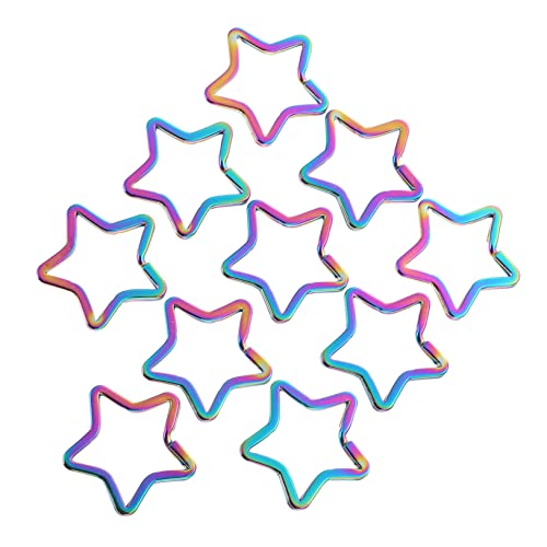 ADOCARN 10Stücke Pentacle Schlüsselanhänger Karabiner DIY Handwerk Zubehör für Schlüsselbund Rucksack Dekoration Rostfrei Langlebig von ADOCARN