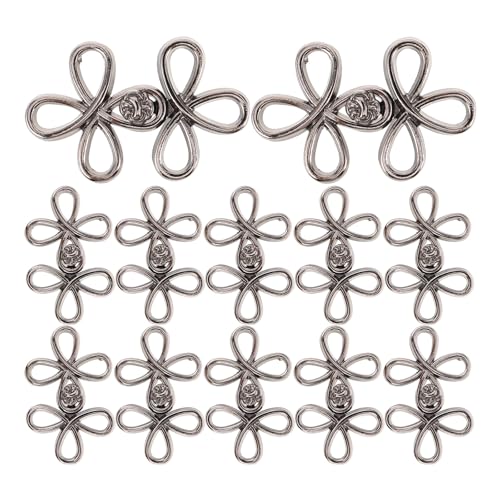 ADOCARN 12 Paar Nähknöpfe aus Metall: Schnallen für Kleidung im chinesischen Stil für Strickjacken – dekorative Vintage-Knöpfe für Kleidung, Schals, Mäntel von ADOCARN