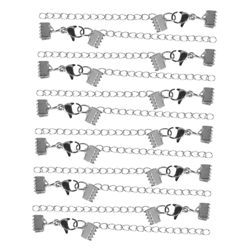 ADOCARN 12 Stück Halsketten Verbindungsverschluss Zubehör Quetsch Crimp Schmuck Enden Armband Herstellung Band Enden Quetsch Choker Herstellung Quetsch Enden Für Heimwerker von ADOCARN