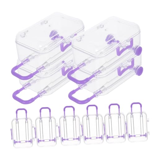 ADOCARN 12 Stück Süßigkeitenbox, Spielzeuggepäck, Mini Gepäck, Simulationsgepäck, Mini Kunststoffkoffer Für Partygeschenke, Miniaturkoffer Für Partygeschenke, Transparenter Koffer, Mini von ADOCARN