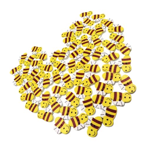 ADOCARN 150 Stück Hölzerne Bienenknöpfe Nähen Von Verzierungen Handgefertigte Knöpfe Cartoon-diy-schaltflächen Formverzierungen Cartoon-tier-schaltflächen Verzierungen Zubehör Hölzern von ADOCARN