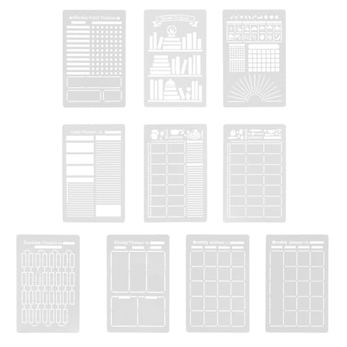 ADOCARN 16-teilige Journal-Schablonen zum Journaling: DIY-Planer-Vorlagen für Scrapbook- und Kartengestaltung, Organisieren von Gewohnheitstrackern, Weiß von ADOCARN