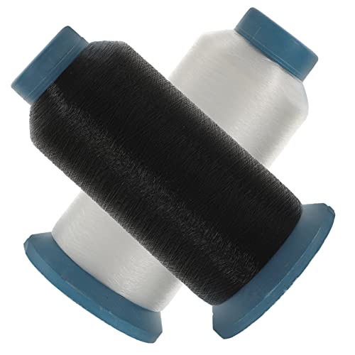 ADOCARN 2 Rollen Nähfaden Nylon Transparent für Nähmaschine und Handnähprojekte Robust und Langlebig für DIY Quilting und Mehr Schwarz und Weiß von ADOCARN
