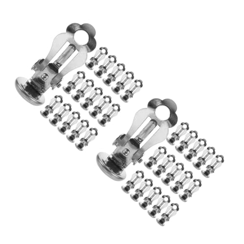 ADOCARN 2 Sätze Materialien Für Ohrclips Tablett Silber Ohrhaken Sterling Schlüssel Ohrringe Clips Ohrring Clip Zarte Ohrringe Zubehör Ohrclips Schmuck Selber Machen Silver 50 Stück * 2 von ADOCARN