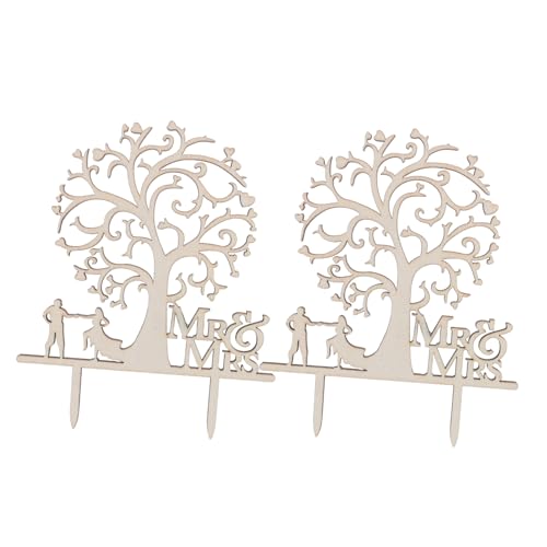 ADOCARN 2 Stück Landhaus Hochzeitsdekoration Dekorationen Braut Und Bräutigam Holzdekor Verlobungsdekor Landhaus Hochzeitsschilder Braut Und Bräutigamfiguren Braut Und Bräutigam von ADOCARN
