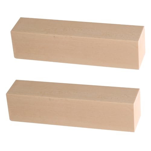 ADOCARN 2 Stück Rechteckige Holzblöcke Lindenholz für Bastelprojekte Schnitzen und Diy Dekoration für Hochzeiten und Pädagogische Spielsachen von ADOCARN