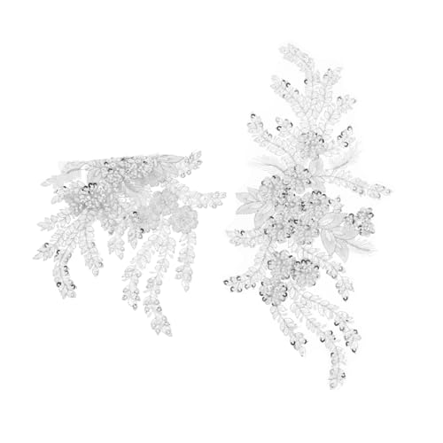 ADOCARN 2 Stück Stickerei Spitzen Accessoires Dekore Gestickte Pailletten Applikation Gestickte Blumen Applikationen Pailletten Aufnäher Verzierungen Gestickte Pailletten Patches von ADOCARN