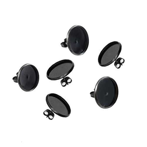 ADOCARN 20 Stück DIY Ohrstecker Basen Runde Ohrstecker Zubehör für Schmuckdesign mit Stoppern für Frauen und Mädchen Schwarz ADOCARN 20 Stück DIY Ohrstecker Basen Runde Ohrstecker Zubehör für Schmuckdesign mit Stoppern für Frauen und Mädchen Schwarz von ADOCARN