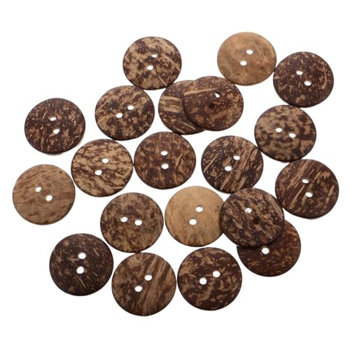 ADOCARN 20 Stück Kokosnussknöpfe Knöpfe für Mäntel Damen Pulloverknöpfe Stoffknöpfe Knöpfe nähen Kleiderknopf runde nähknöpfe Scrapbooking -Tasten Hemdknöpfe für Männer Kokosnussschale von ADOCARN