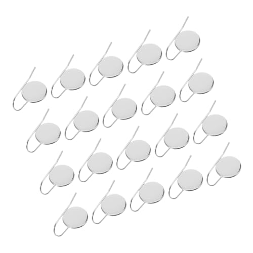 ADOCARN 20 Stück Ohrhaken mit Kuppelfassung Blank Cabochon Tray für Diy Schmuckgestaltung Silberfarben Innendurchmesser von ADOCARN