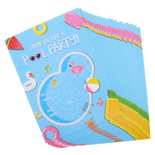 ADOCARN 20 Stück Poolpartyeinladung Poolpartyeinladungen Für Jungen Partyeinladungen Für Erwachsene Strand-pool-party-zubehör Pool -einladungszubehör Pooldekorationen Für Partys Papier von ADOCARN