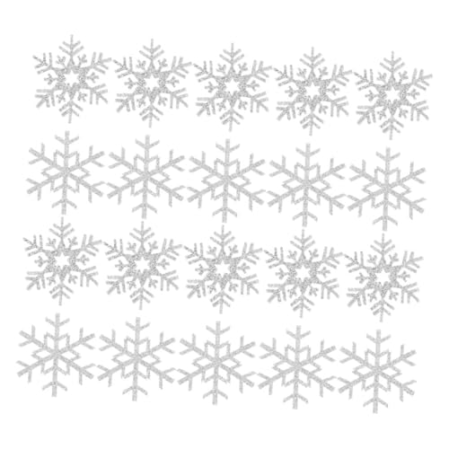 ADOCARN 20 Stück Schneeflocken Applikationen für DIY Kleidung Winter Themen Stickerei Patches für Bekleidungsreparatur und Dekoration Vielseitige Stoffaufnäher für Haarschmuck und von ADOCARN
