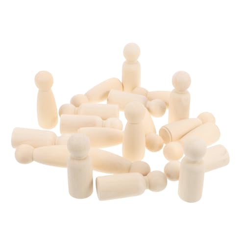 ADOCARN 20 Stück Unvollendete Peg Dolls für Bastel und Dekorationsfiguren Naturholz Beige zum Bemalen und Kreativen Gestalten von ADOCARN