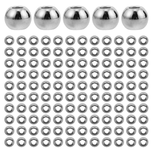 ADOCARN 200 Perlen für Armbänder: 3 mm glatte, runde Abstandsperlen aus Edelstahl zur Herstellung von DIY-Schmuck – Basteln von Abstandsperlen mit großem Loch von ADOCARN