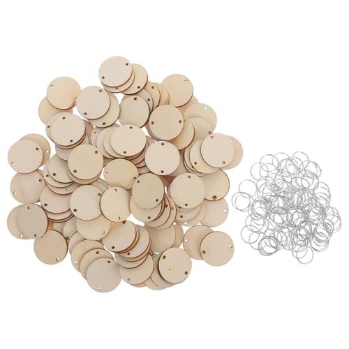 ADOCARN 200 Stück Holzkreise zum Basteln: 3 cm runde Holzanhänger mit Eisenringen – unbehandelte Holzkreise für DIY-Projekte und Wandbehang-Accessoires für Zuhause ADOCARN 200 Stück Holzkreise zum Basteln: 3 cm runde Holzanhänger mit Eisenringen – unbehandelte Holzkreise für DIY-Projekte und Wandbehang-Accessoires für Zuhause von ADOCARN